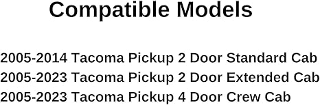 Stationary Encapsulated Back Window Back Glass Compatible with Toyota Tacoma Pickup 2005-2023 Models