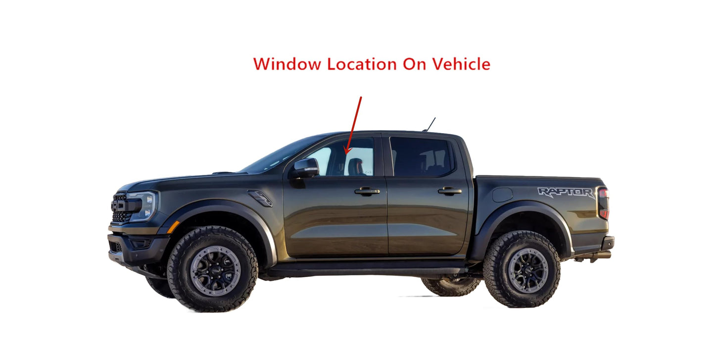 Tempered Driver Left Side Front Door Window Door Glass Compatible with Ford Ranger Pickup 2024-2025 Models