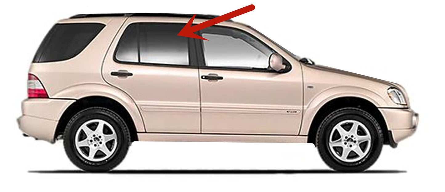 Passenger Right Side Rear Door Window Door Glass Compatible with Mercedes Benz ML320 ML350 ML430 ML55 AMG ML500 1998-2005 Models