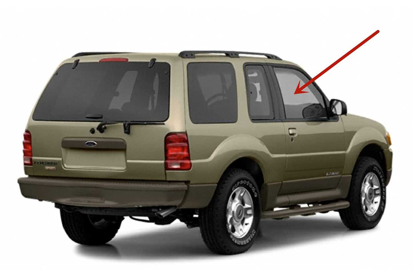 Passenger Right Side Door Window Door Glass Compatible with Ford Explorer 2 Door Utility 1995-2003 Models
