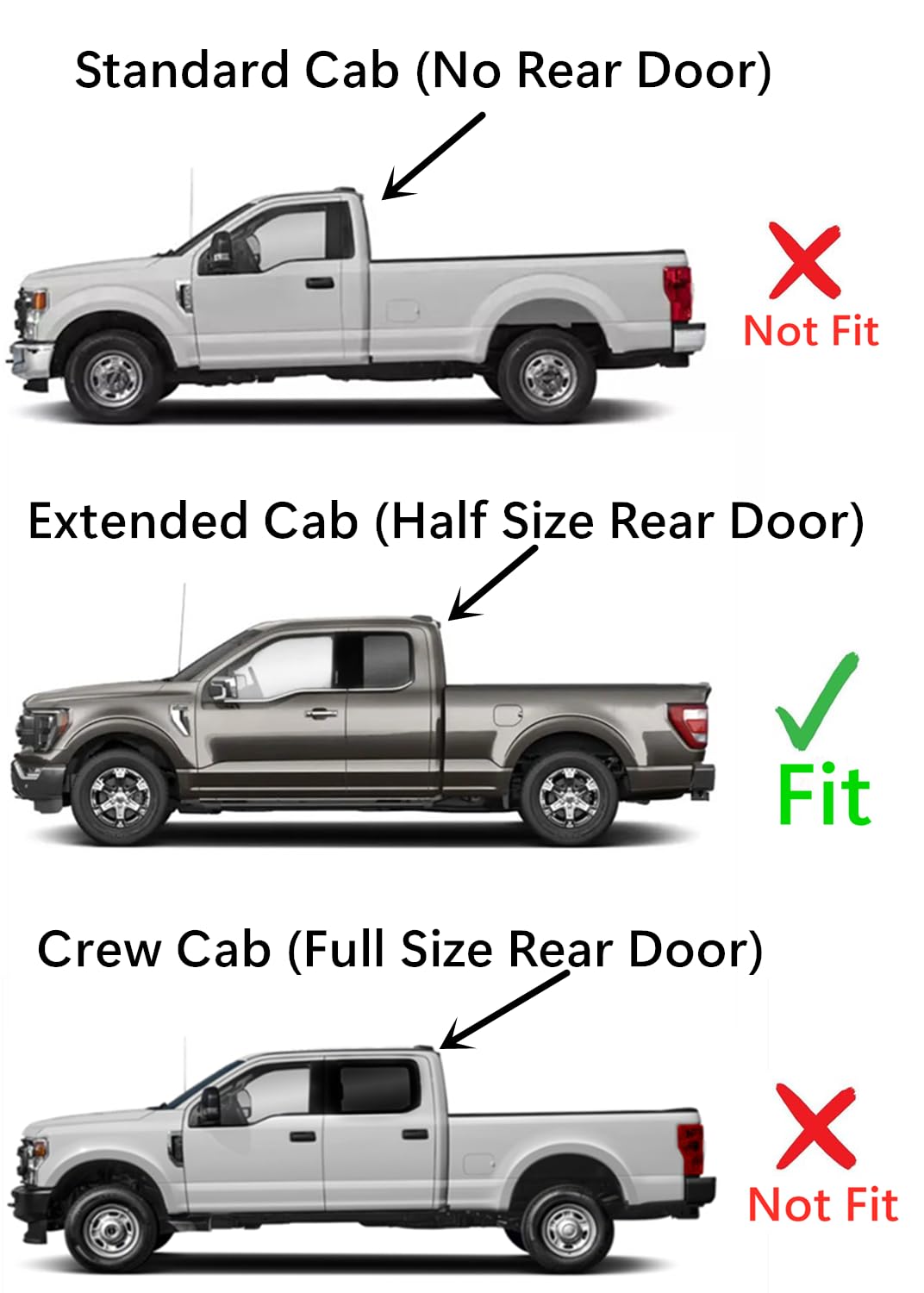 OE Driver Left Side Rear Door Window Door Glass Compatible with F150 2015-2020 2 Door Super Cab Models/Ford F250 F350 F450 F550 2017-2022 Door Super Cab Models