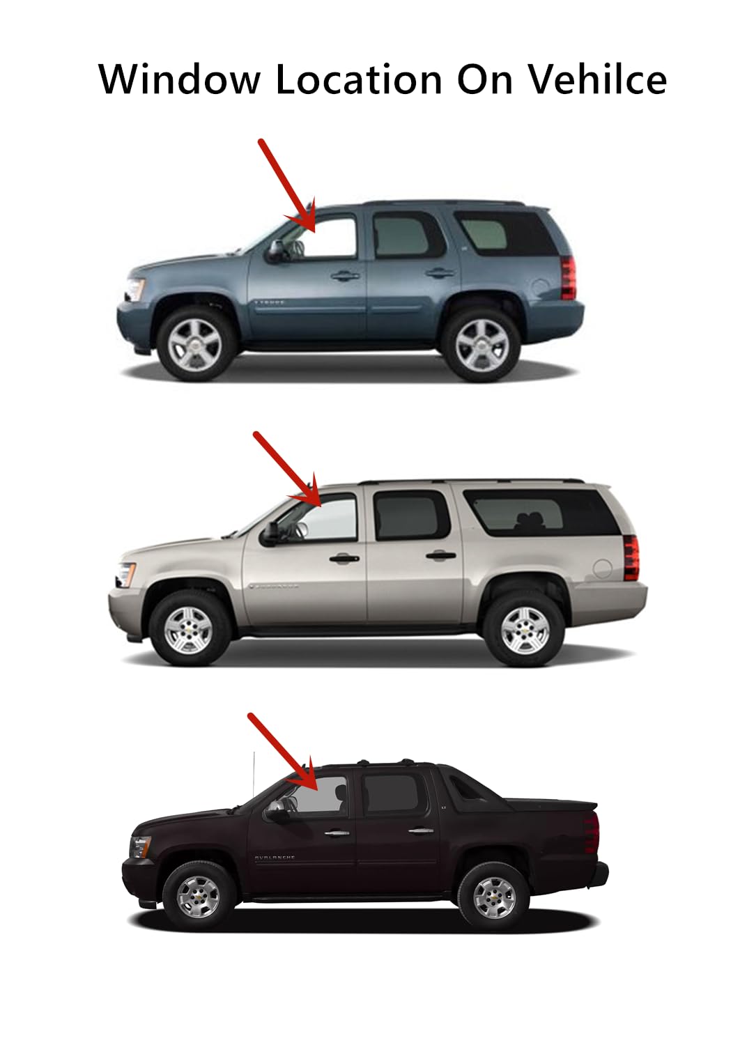 Tempered Privacy Driver Left Side Front Door Window Door Glass Compatible with Chevrolet Tahoe Suburban Avalanche 2007-2011 Models