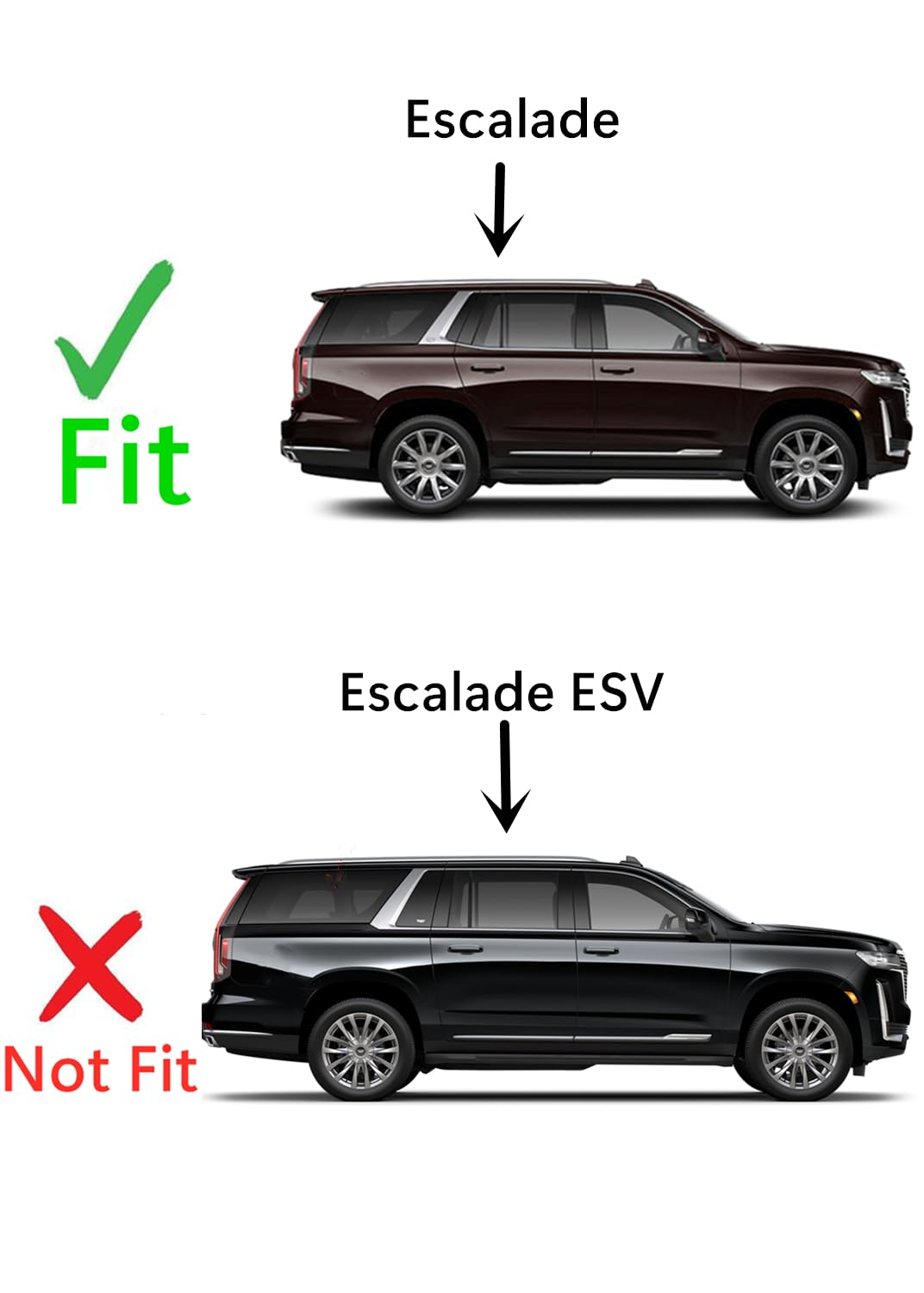 With Sensor Style Tempered Passenger Right Side Quarter Window Quarter Glass Compatible with Cadillac Escalade 2021-2025 Models ( Not For Escalade ESV)