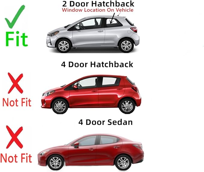 Driver Left Side Rear Quarter Glass Quarter Window Compatible with Toyota Yaris 2 Door Hatchback 2012-2019 Models