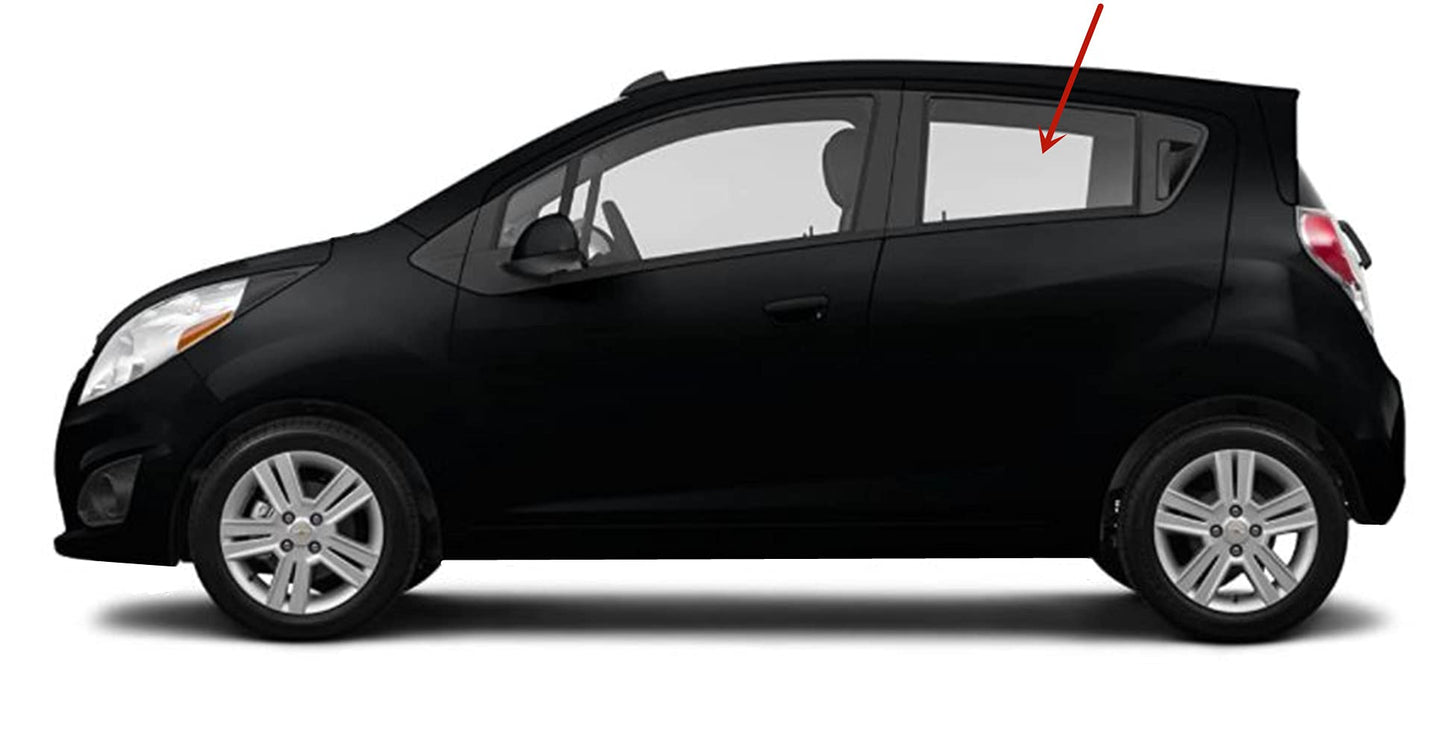 Driver Left Side Rear Door Window Door Glass Compatible with Chevrolet Spark 2013-2015 Models
