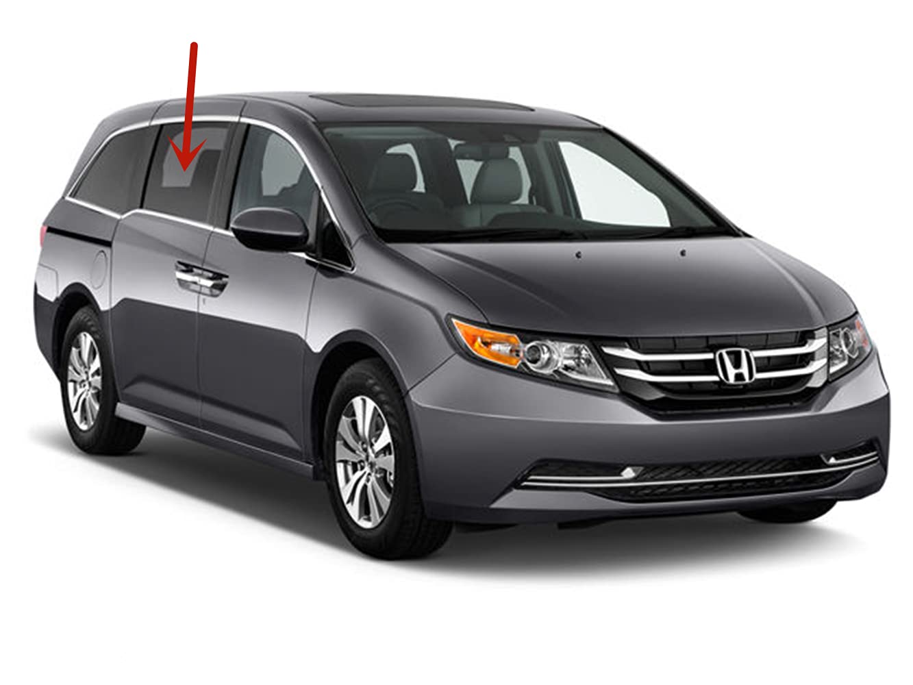 Passenger Right Side Rear Sliding Cargo Door Window Door Glass Compatible with Honda Odyssey 2011-2017 Models