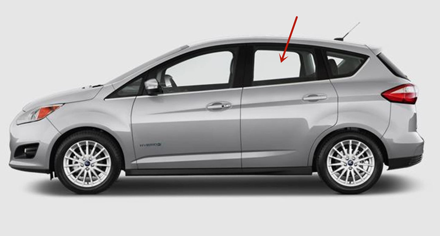 Driver Left Side Rear Door Window Door Glass Compatible with Ford C-MAX 2013-2018 Models