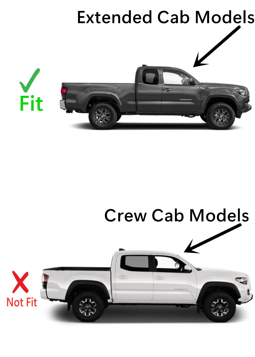 Passenger Right Side Rear Quarter Window Quarter Glass Compatible with Toyota Tacoma 2&4 Door Extended Cab Pickup 2016-2023 Models