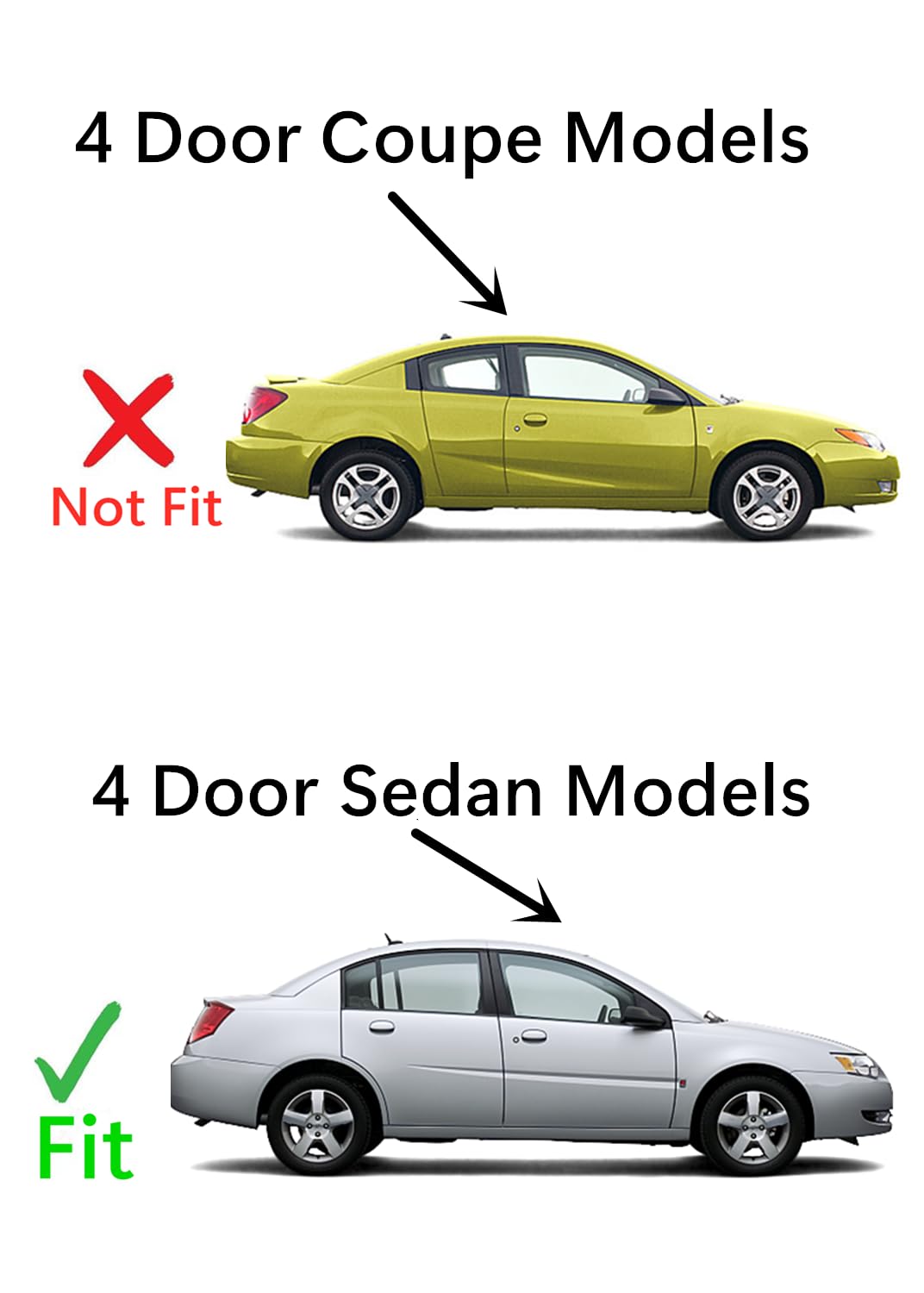 Passenger Right Side Front Door Window Door Glass Compatible with Saturn Ion 4 Door Sedan 2003-2007 Models