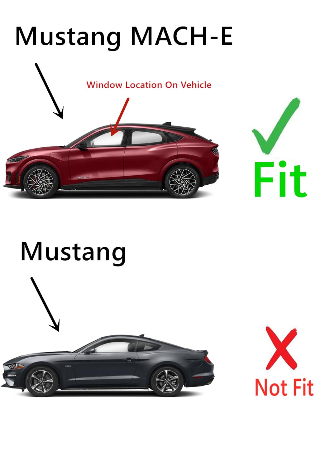 Laminated Driver Left Side Front Door Window Door Glass Compatible with Ford Mustang MACH-E 2021-2025 Models