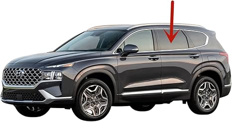 Driver Left Side Rear Door Window Door Glass Compatible with Hyundai Santa Fe 2019-2023 Models
