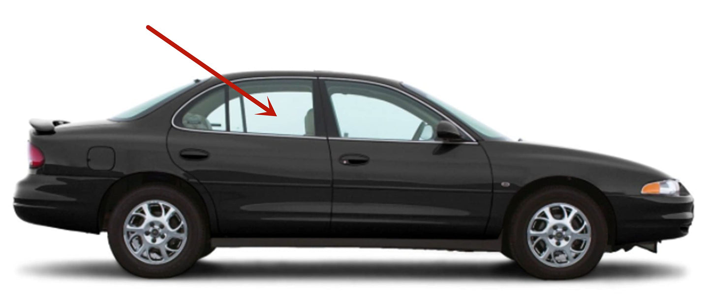 Passenger Right Side Rear Door Window Door Glass Compatible with Oldsmobile Intrigue 4 Door Sedan 1998-2002 Models