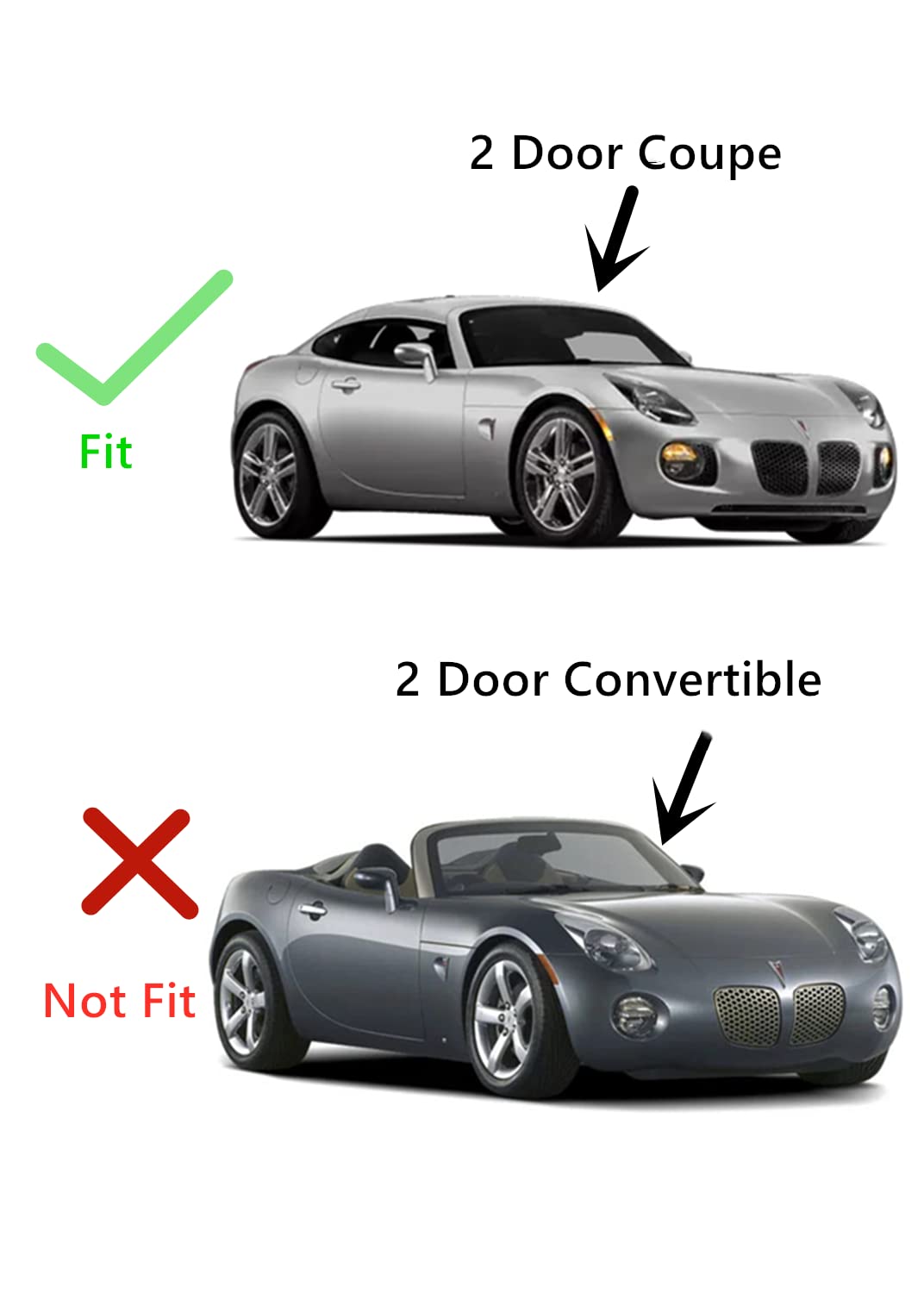 Passenger Right Side Door Window Door Glass Compatible with Pontiac Solstice 2 Door Coupe 2009-2010 Models (Not Fit 2 Door Convertible Models)