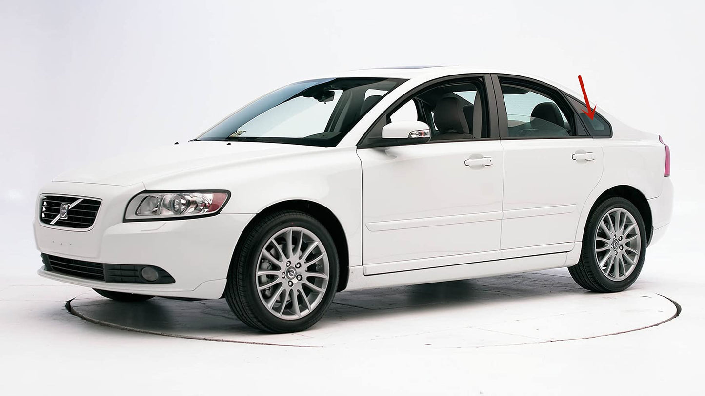 OEM Driver Left Side Rear Quarter Window Quarter Glass Compatible with Volvo S40 2.4L Eng & 2.5L Eng 2004 Models / S40 2005-2011 Models