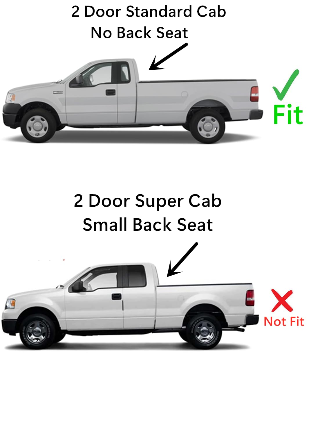 Stationary Driver Left Side Rear Access Door Quarter Window Quarter Glass Quarter Window Compatible with Ford F150 Pickup 2 Door Standard Cab 2004-2008 Models