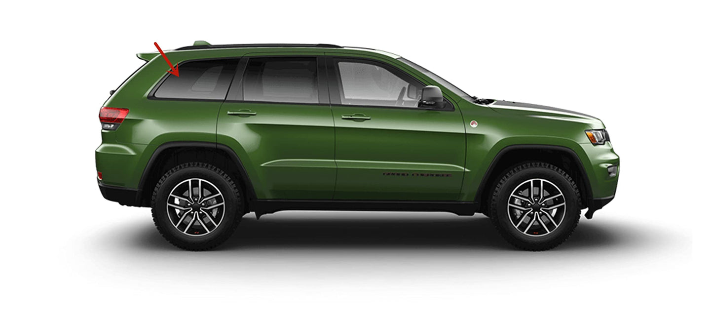 OE Black Moulding Privacy Passenger Right Side Quarter Window Quarter Glass Compatible with Jeep Grand Cherokee 2016-2021 Models (Not For Cherokee or Grand Cherokee L)