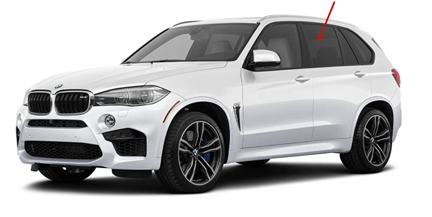 Driver Left Side Rear Door Window Door Glass Compatible with BMW X5 2014-2018 Models