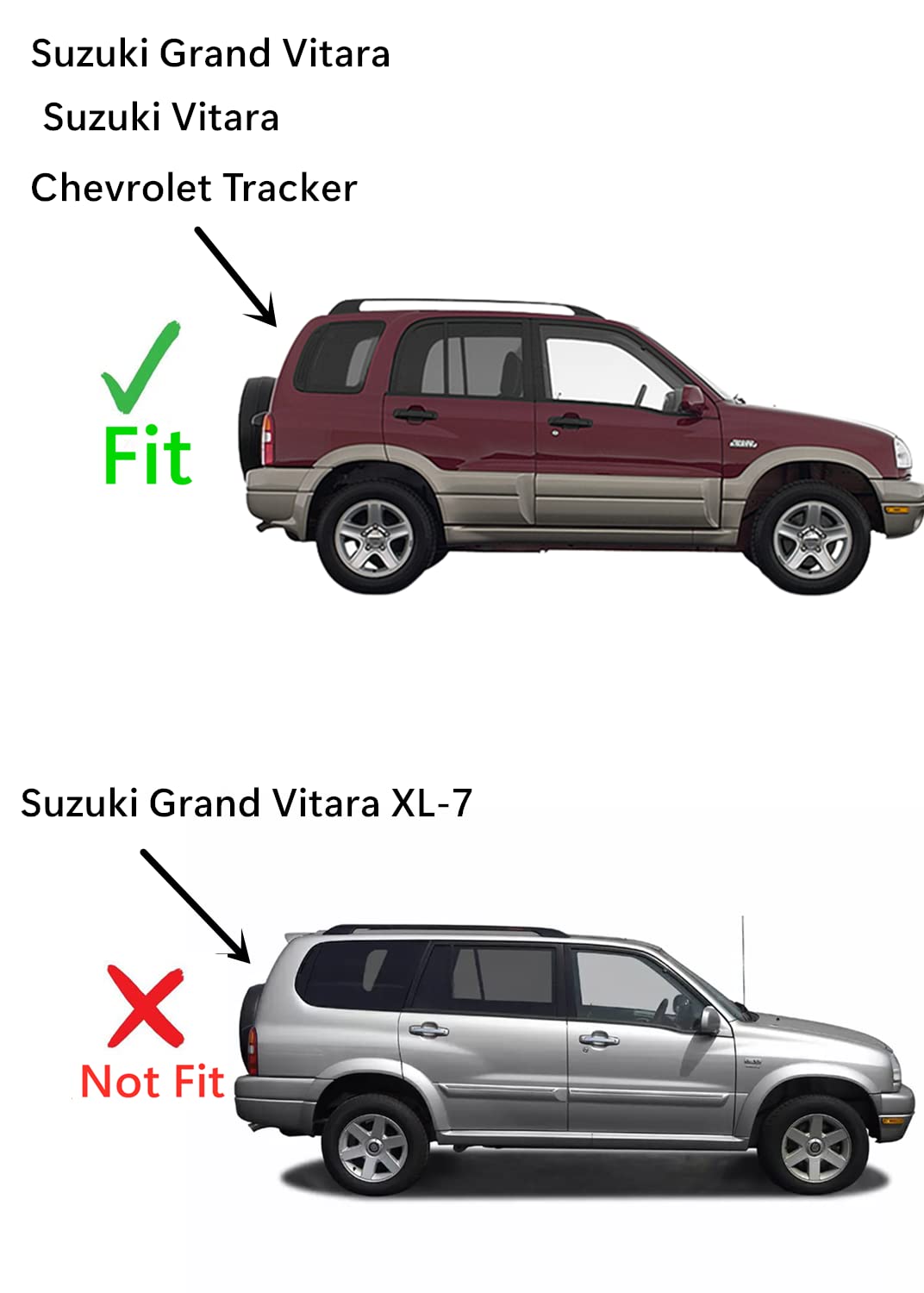 Tempered Passenger Right Side Rear Door Window Door Glass Compatible with Chevrolet Tracker/Suzuki Vitara/Suzuki Grand Vitara 1999-2005 Models (Not For Grand Vitara XL-7)