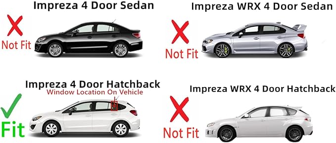 Driver Left Side Rear Vent Window Vent Glass Compatible with Subaru Impreza 4 Door Hatchback 2012-2016 Models