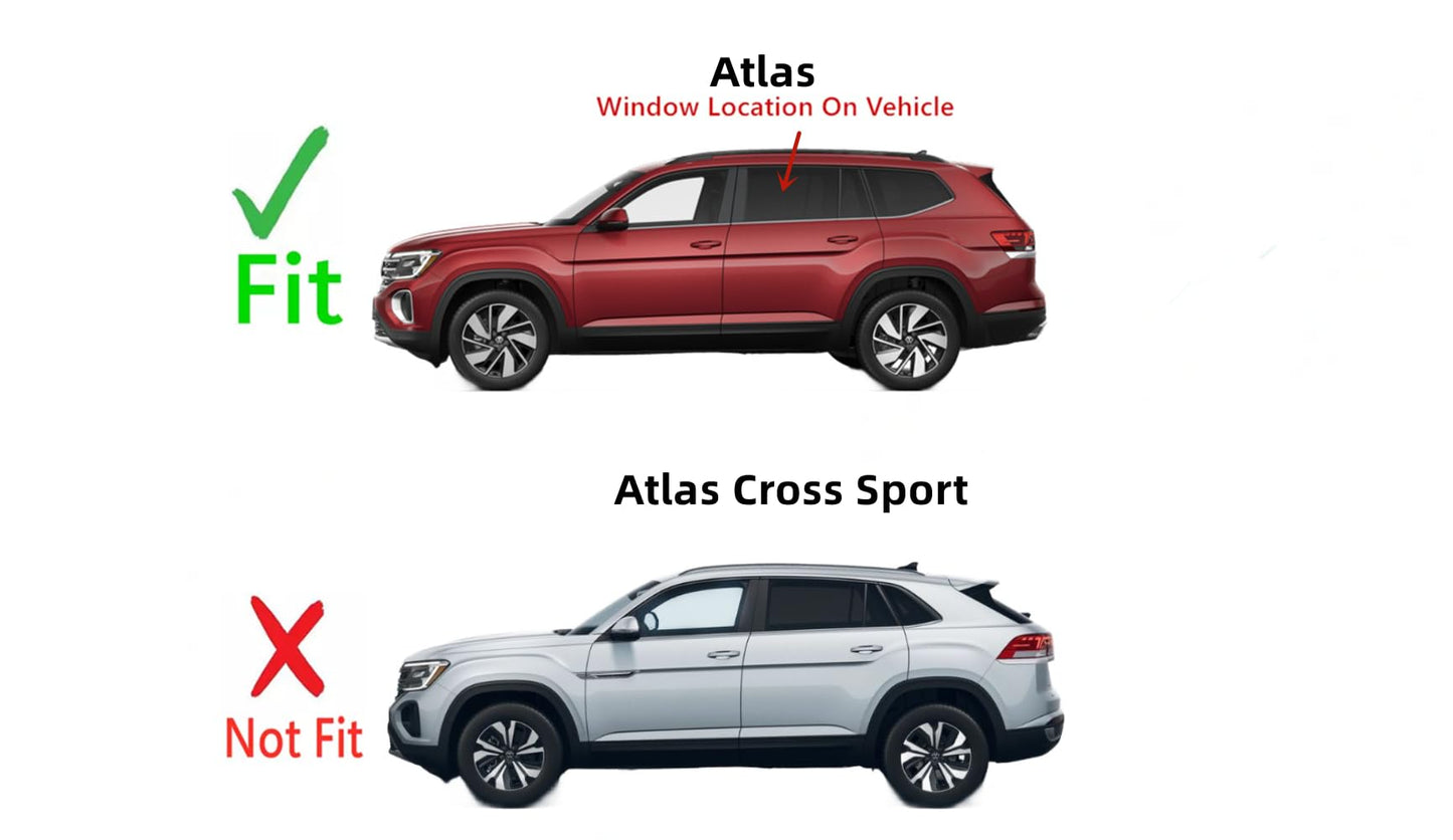 Driver Left Side Rear Door Window Door Glass Compatible with Volkswagen Atlas 2018-2025 Models