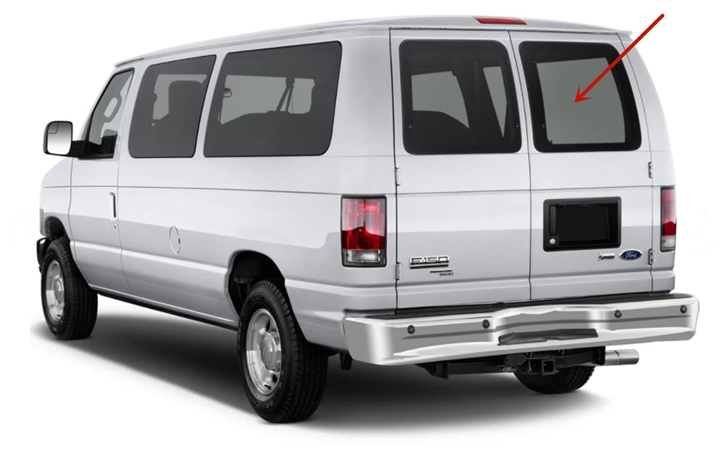 Privacy Color Style Stationary Back Window Back Glass Passenger Right Side Compatible with Ford Econoline 1992-2016 Models