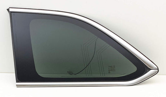 Driver Left Side Quarter Window Quarter Glass Chrome Moulding Compatible with Toyota Highlander / Highlander Hybrid 2014-2019 Models