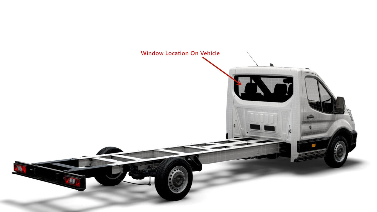 Back Window Back Glass Compatible with Ford Transit 110.2" High-Roof / 100.8" Mid-Roof Chassis Cab 2015-2025 Models