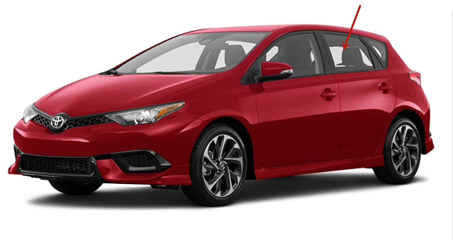 Driver Left Side Rear Door Window Door Glass Compatible with Toyota Corolla iM 2017-2018 Models/Scion iM 2016 Models