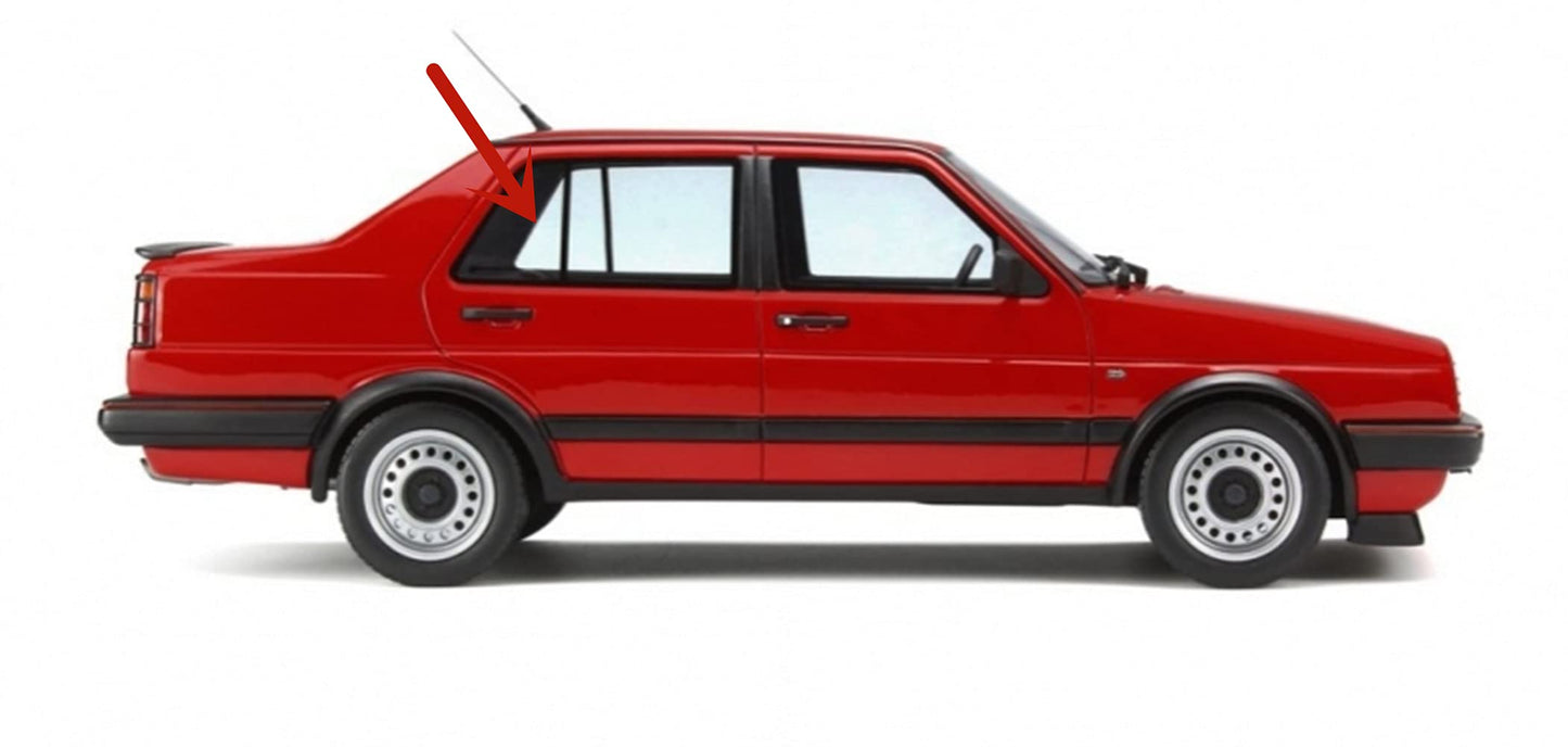 Passenger Right Side Rear Vent Window Vent Glass Compatible with Volkswagen Golf 4 Door Hatchback / Jetta 4 Door Sedan 1985-1992 Models
