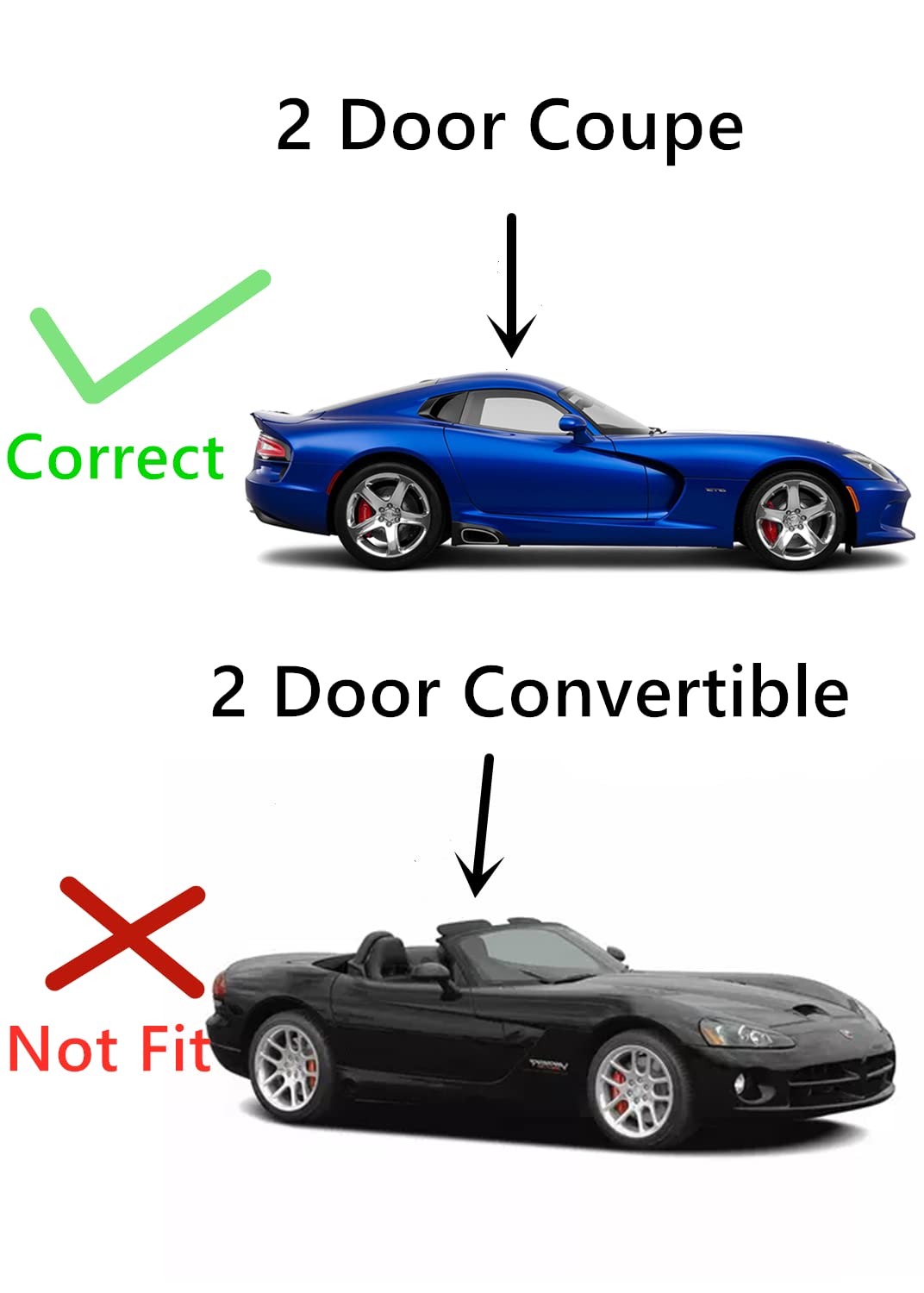 Passenger Right Side Door Window Door Glass Compatible with Dodge Viper 2 Door Coupe 2006-2011 Models