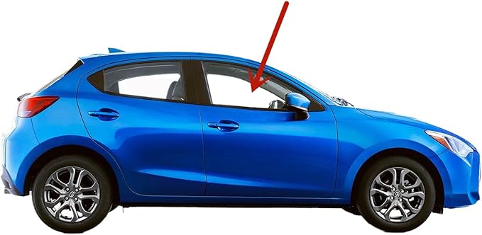 Tempered Passenger Right Side Front Door Window Door Glass Compatible with Toyota Yaris 4-Door Hatchback 2020-2021 Models