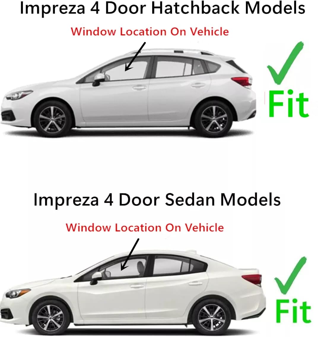 Driver Left Side Front Door Window Door Glass Compatible with Subaru Impreza 2017-2023 Models