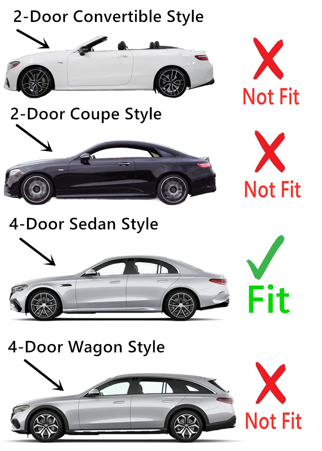 Driver Left Side Rear Door Window Door Glass Compatible with Mercedes Benz E300 E43AMG 2017-2019 / E350 2020-2023 / E53AMG 2019-2023 4-Door Sedan Models