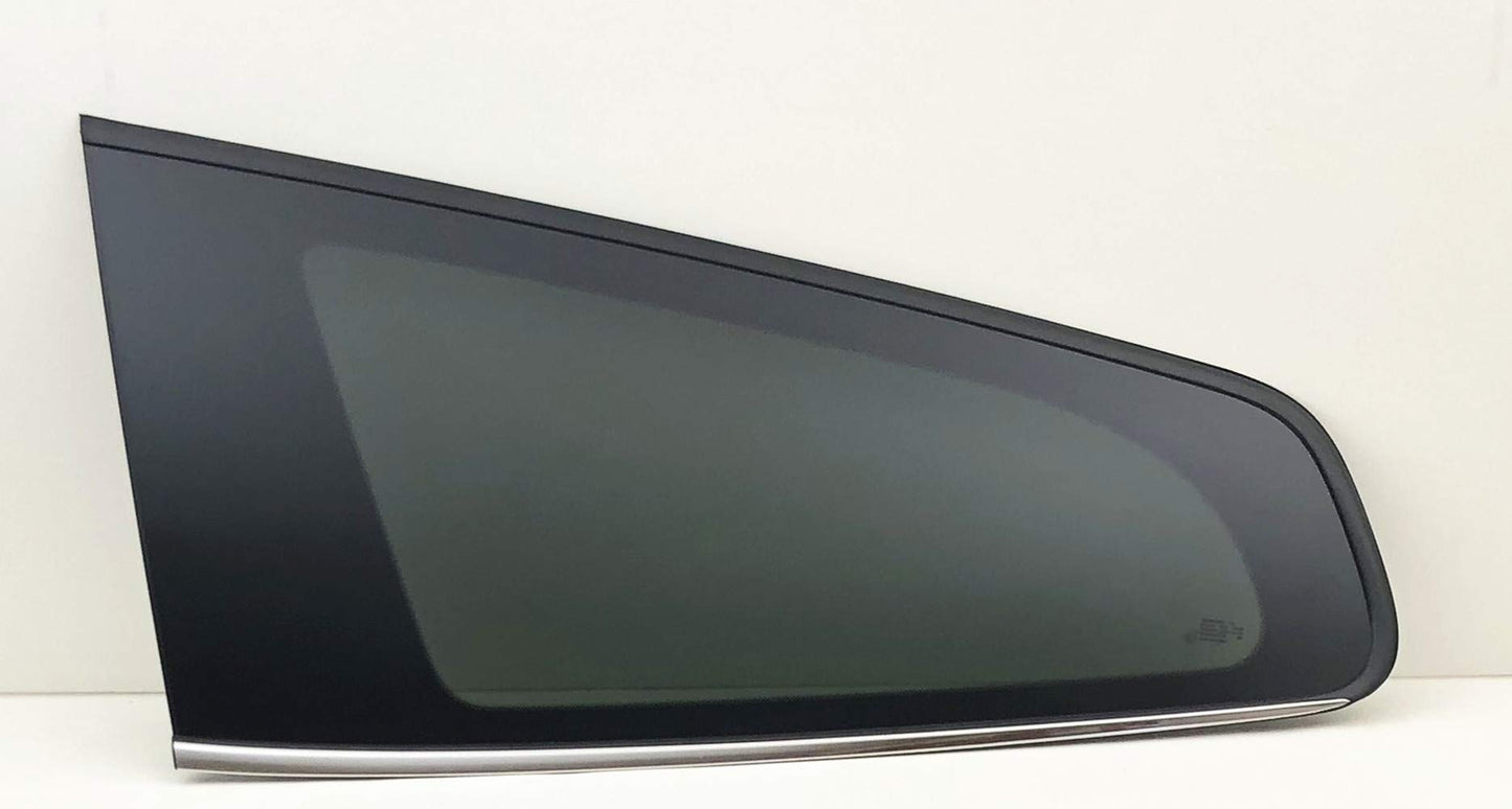 Partial Chrome Style Driver Left Side Rear Quarter Window Quarter Glass Compatible with Chevrolet Traverse 2009-2017 Models