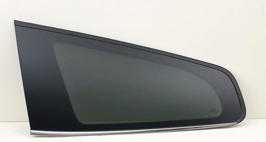 Partial Chrome Style Driver Left Side Rear Quarter Window Quarter Glass Compatible with Chevrolet Traverse 2009-2017 Models