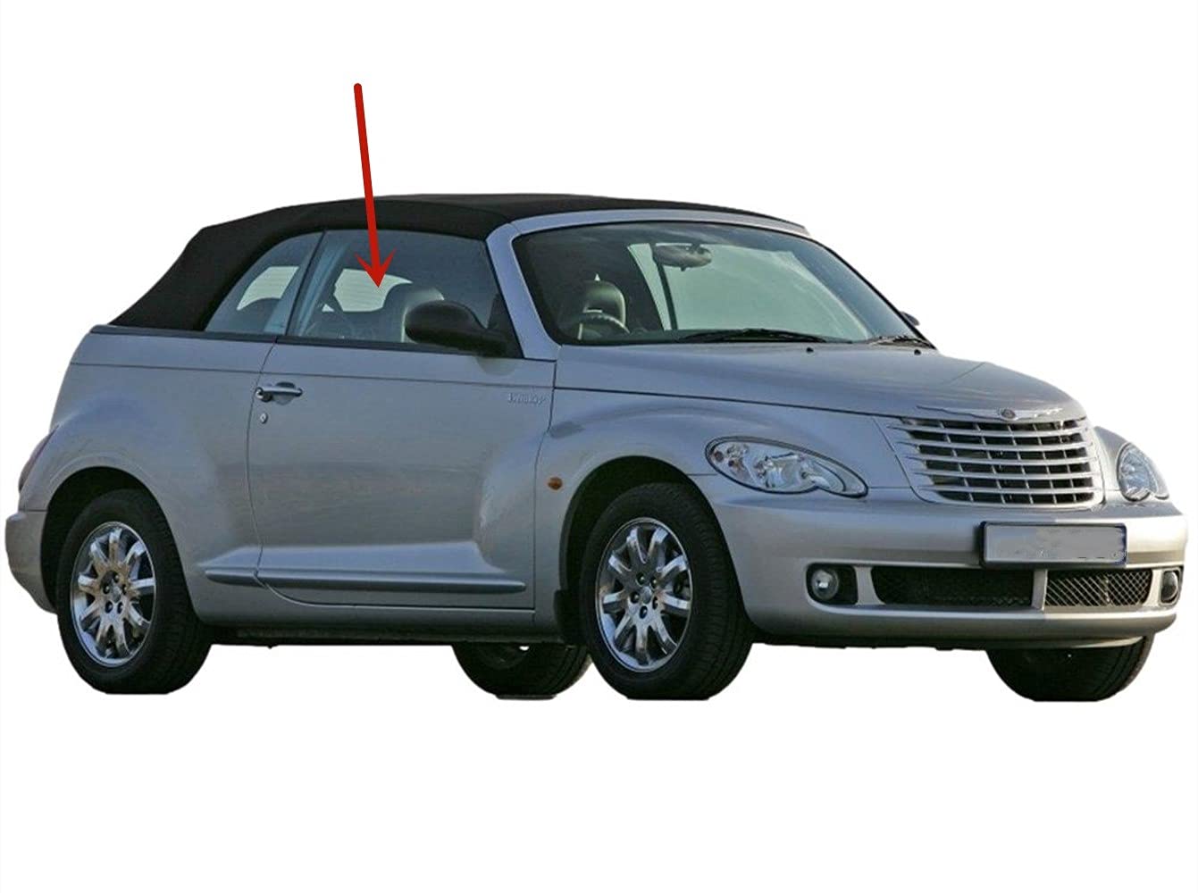 OEM Passenger Right Side Door Window Door Glass Compatible with Chrysler PT Cruiser 2 Door Convertible 2004-2008 Models