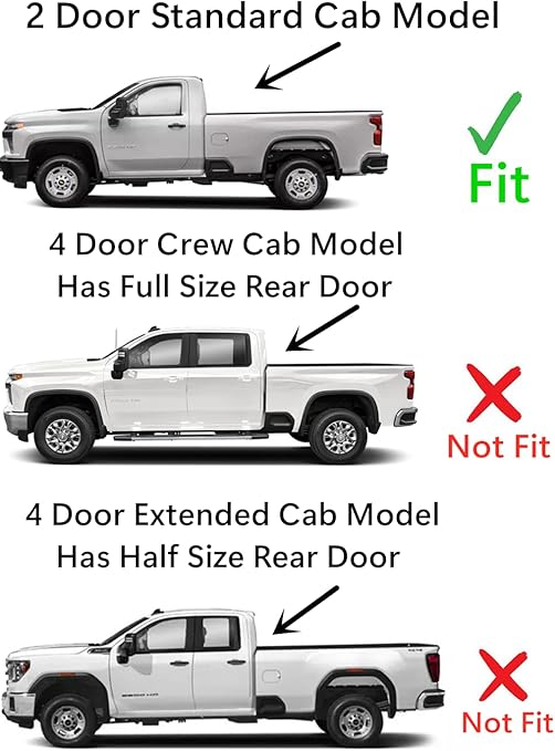 Tempered Driver Left Side Door Window Door Glass Compatible with Chevrolet Silverado 2500 3500 2020-2025 GMC Sierra 2500 3500 2020-2025 2-Door Standard Cab Pickup Models