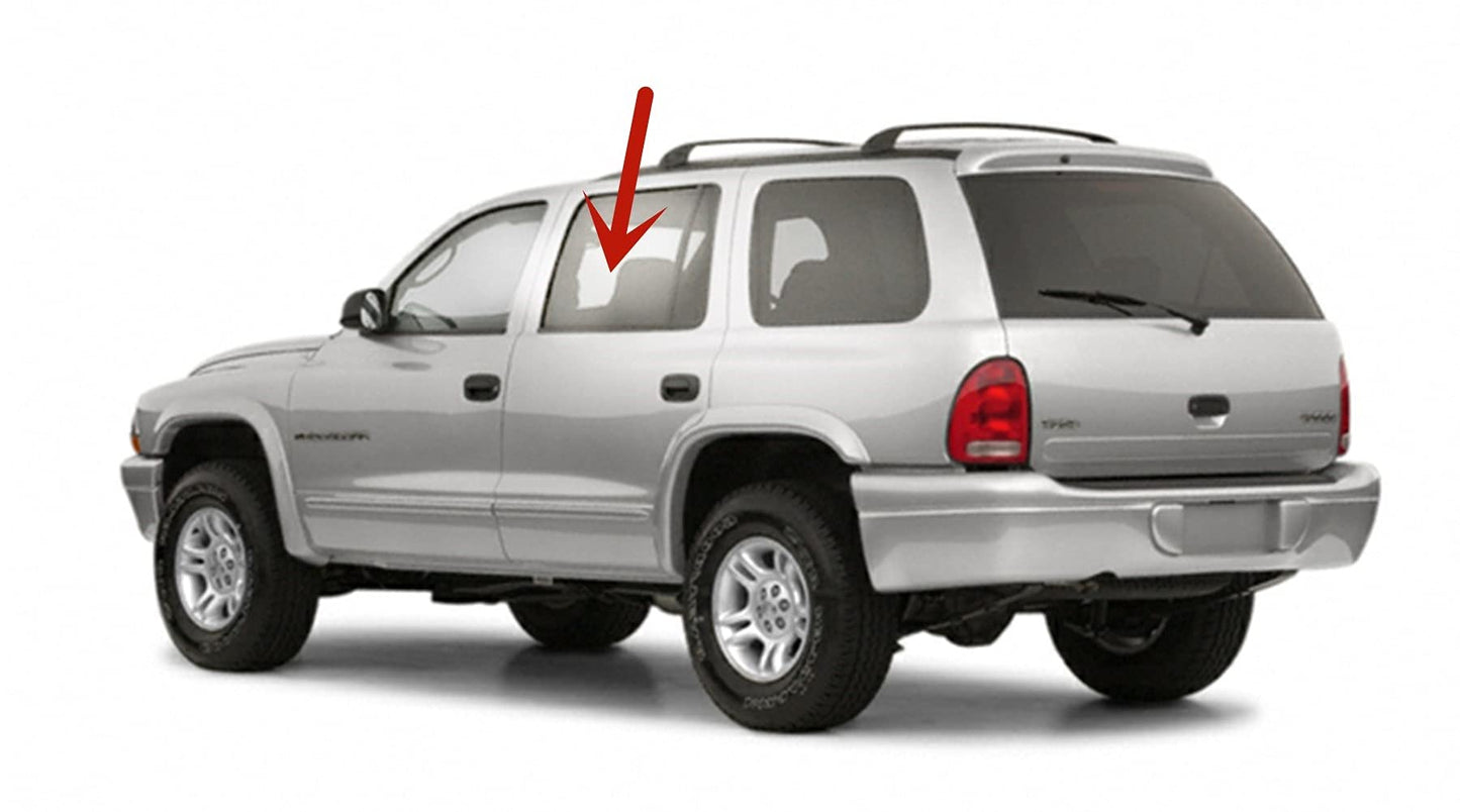 Driver Left Side Rear Door Window Door Glass Compatible with Dodge Durango 1998-2003 Models