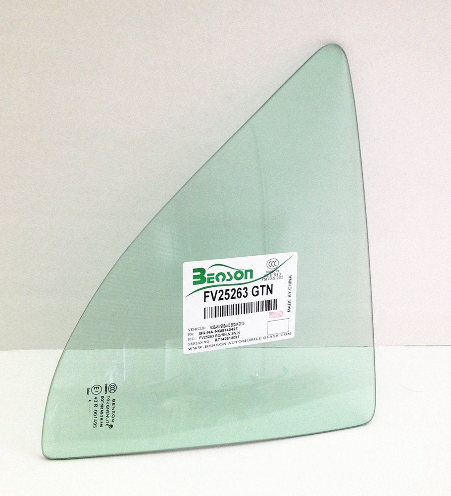 Passenger Right Side Rear Vent Glass Vent Window Compatible with Nissan Versa 4 Door Sedan 2012-2019 Models