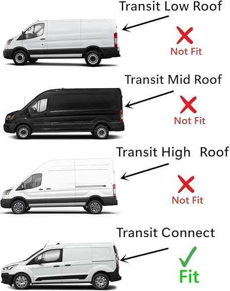 Heated Back Window Back Glass Driver Left Side Compatible with Ford Transit Connect 2014-2023 Models