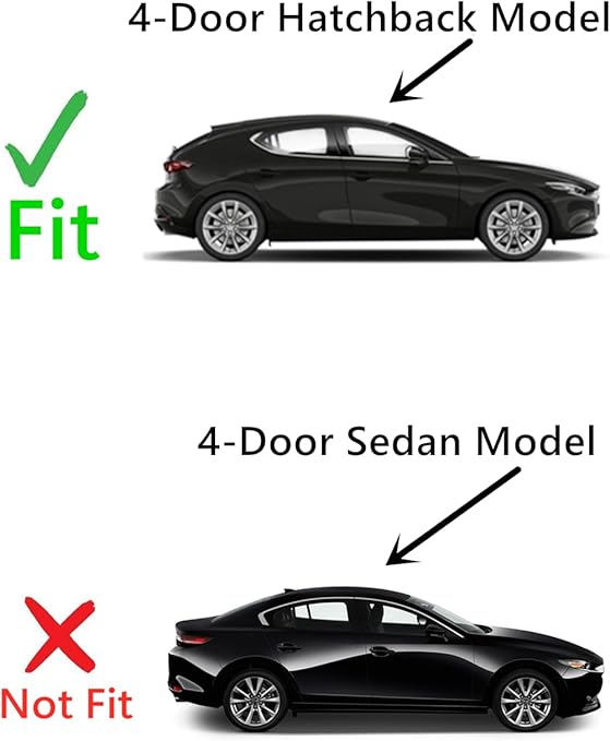 Tempered Passenger Right Side Front Door Window Door Glass Compatible with Mazda 3 4 Door Hatchback 2019-2025 Models