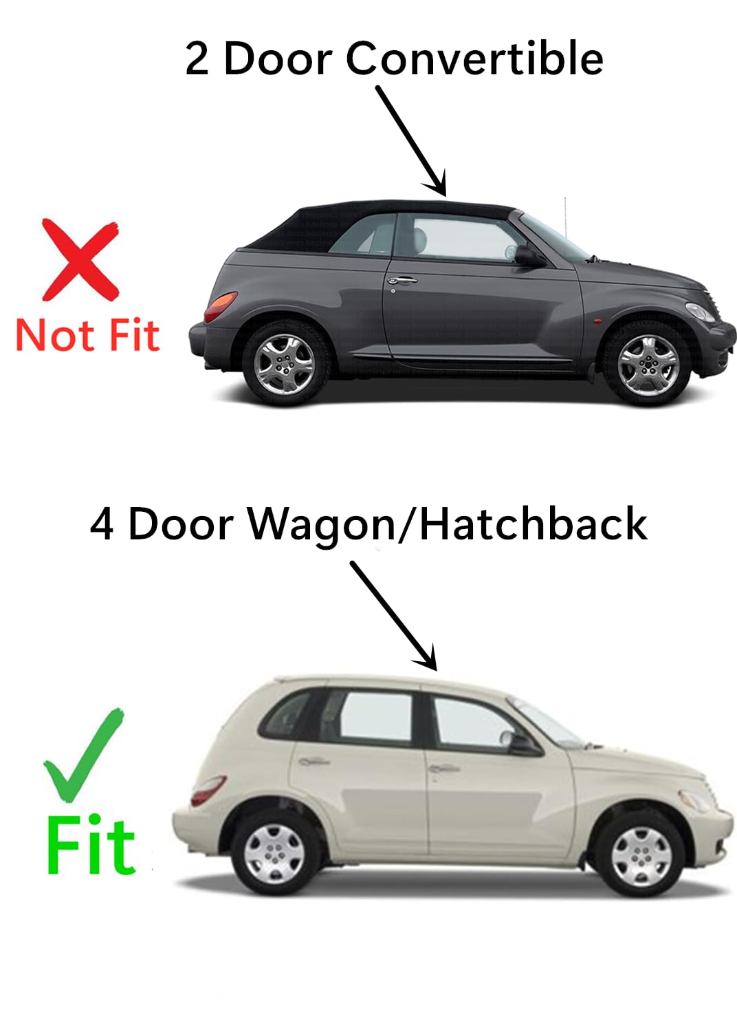 Passenger Right Side Rear Door Window Door Glass Compatible with Chrysler PT Cruiser 4 Door Hatchback 2001-2010 Models