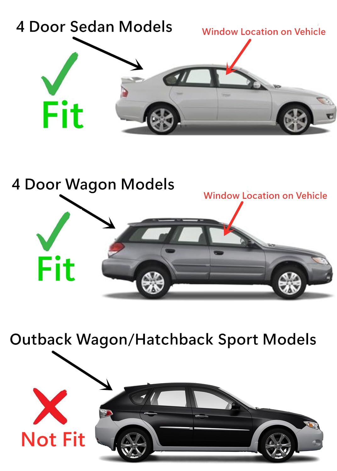 Passenger Right Side Front Door Window Door Glass Compatible with Subaru Legacy/Subaru Outback 2005-2009 Models