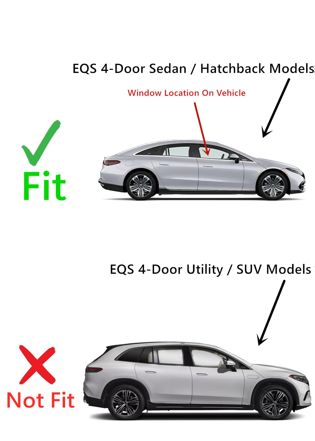 Tempered Passenger Right Side Front Door Window Door Glass Compatible with Mercedes Benz EQS (EQS 450, EQS 450+, EQS 53 AMG, EQS AMG) 4-Door Sedan/Hatchback 2022-2025 Models