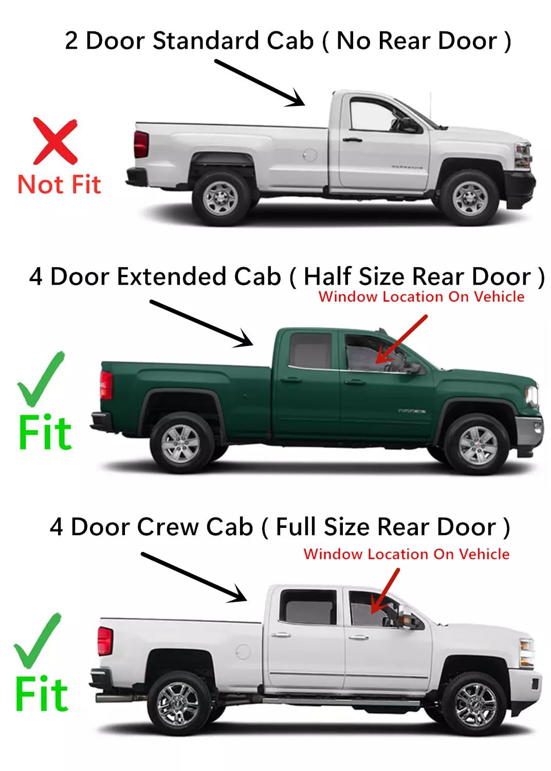 Factory Privacy Driver Left Side Front Door Window Glass Compatible with Chevrolet Silverado GMC Sierra 1500 2014-2018 / 1500Limited 2019 / 2500 3500 2015-2019 / 4500 5500 6500 2019-2021 4-Dr Pickup