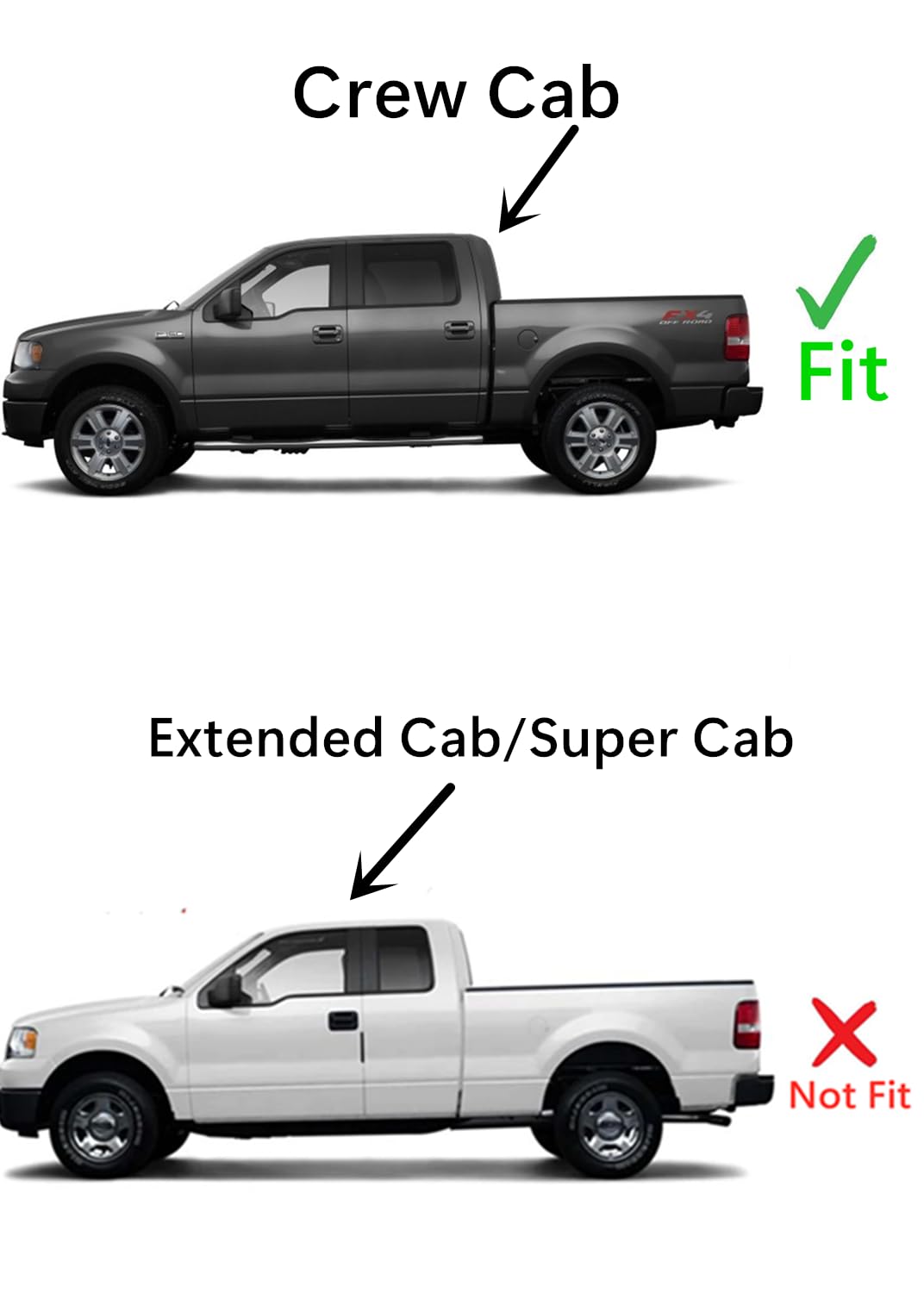 Driver Left Side Rear Door Window Door Glass Compatible with Ford F150/Lincoln Mark LT 4 Door Crew Cab 2004-2008 Models