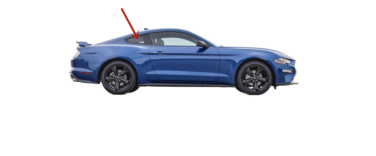 Tempered Passenger Right Side Quarter Window Quarter Glass Compatible with Ford Mustang 2-Door Coupe 2015-2023 Models