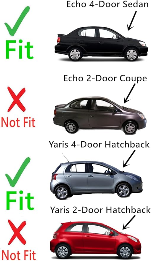 Passenger Right Side Front Door Window Door Glass Compatible with Toyota Echo 4 Door Sedan 2000-2005 Models/Toyota Yaris 4 Door Hatchback 2004-2005 Models