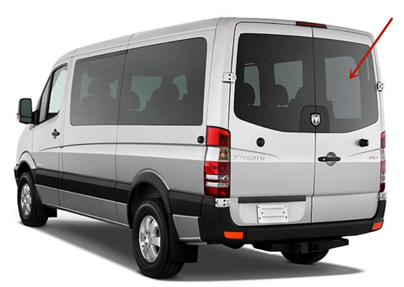Factory Privacy Tinted Heated Back Window Back Glass Passenger Right Side Compatible with Dodge Sprinter 2007-2010 Models