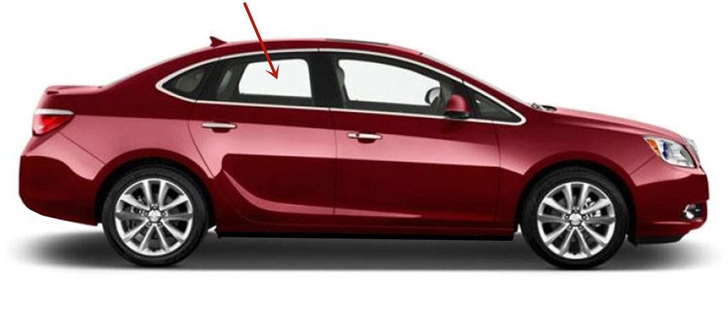 Passenger Right Side Rear Door Window Door Glass Compatible with Buick Verano 2012-2017 Models